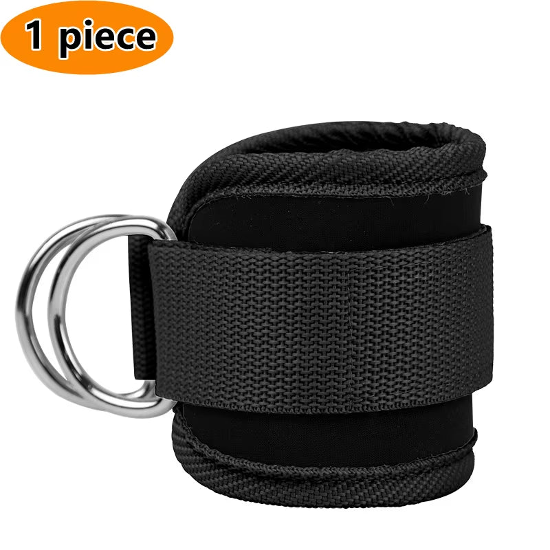 Gym Ankle Straps Double D-Ring Adjustable Neoprene Padded Cuffs 