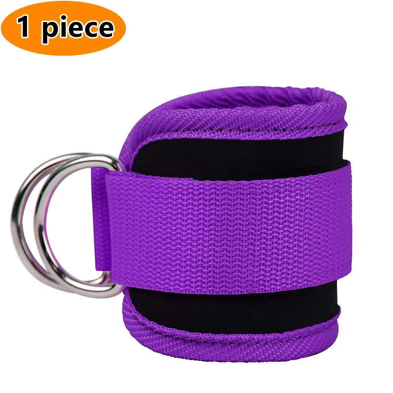 Gym Ankle Straps Double D-Ring Adjustable Neoprene Padded Cuffs 