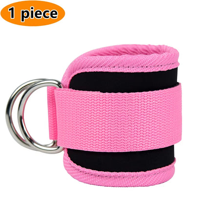 Gym Ankle Straps Double D-Ring Adjustable Neoprene Padded Cuffs 